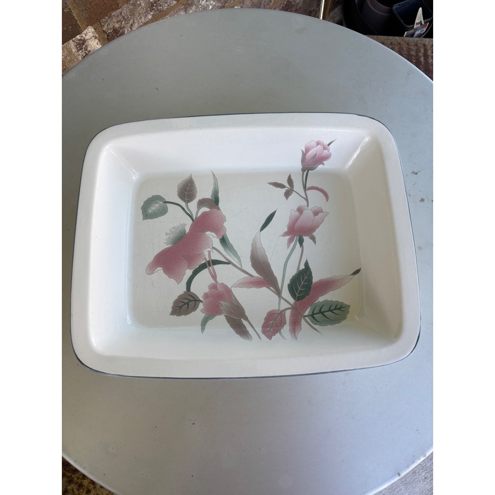 Mikasa Continental Silk Flowers F3003 Rectangular Serving Dish Stoneware Floral